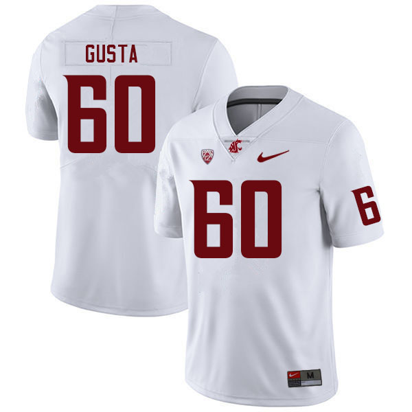 Washington State Cougars #60 David Gusta College Football Jerseys Sale-White